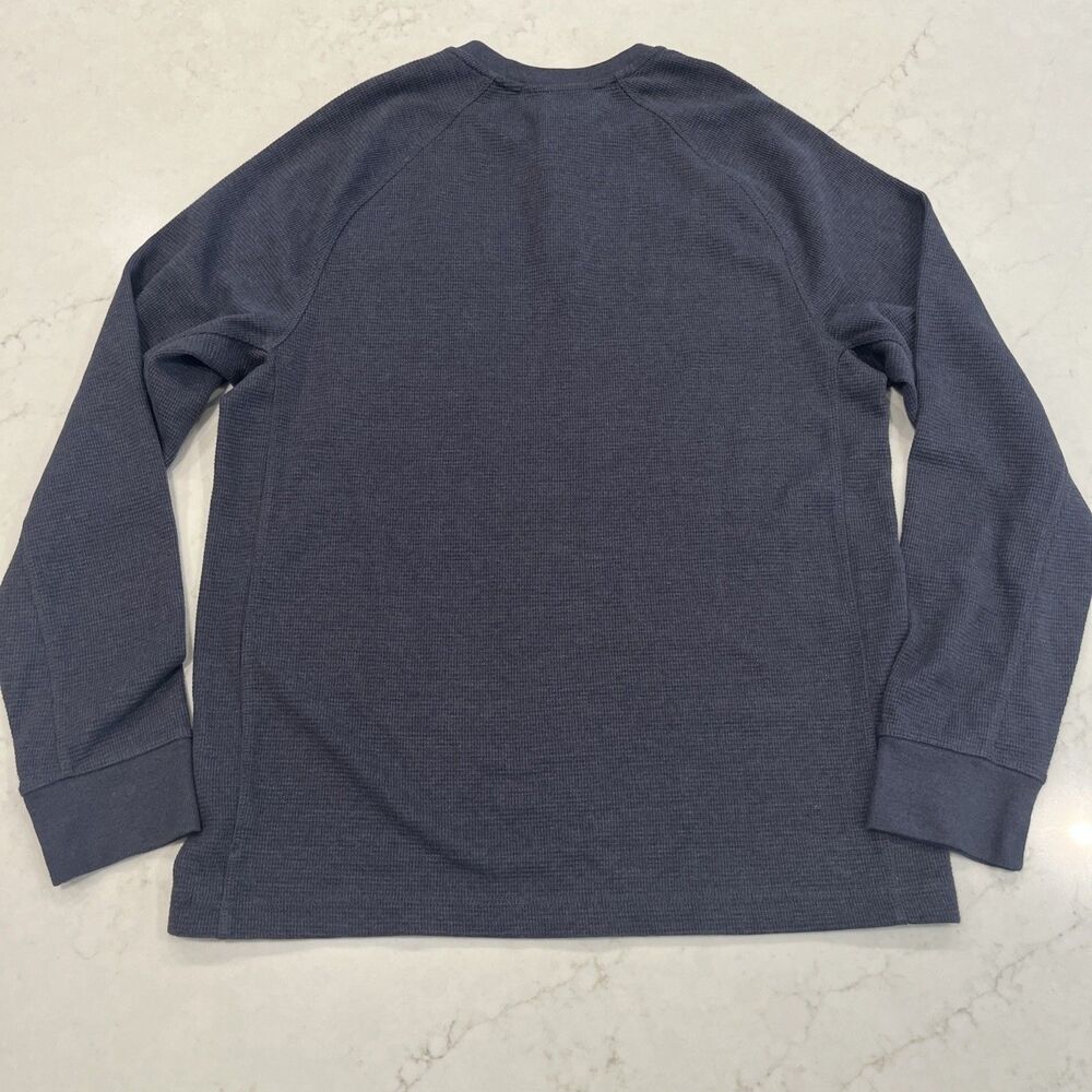 Duluth Trading Burly Thermal Standard Fit Henley Shirt Mens Medium Gray Ink EUC - Picture 2 of 8